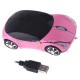 Ratón óptico rosa con forma de coche iluminado con leds.