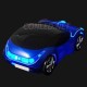 Ratón óptico azul con forma de coche iluminado con leds.